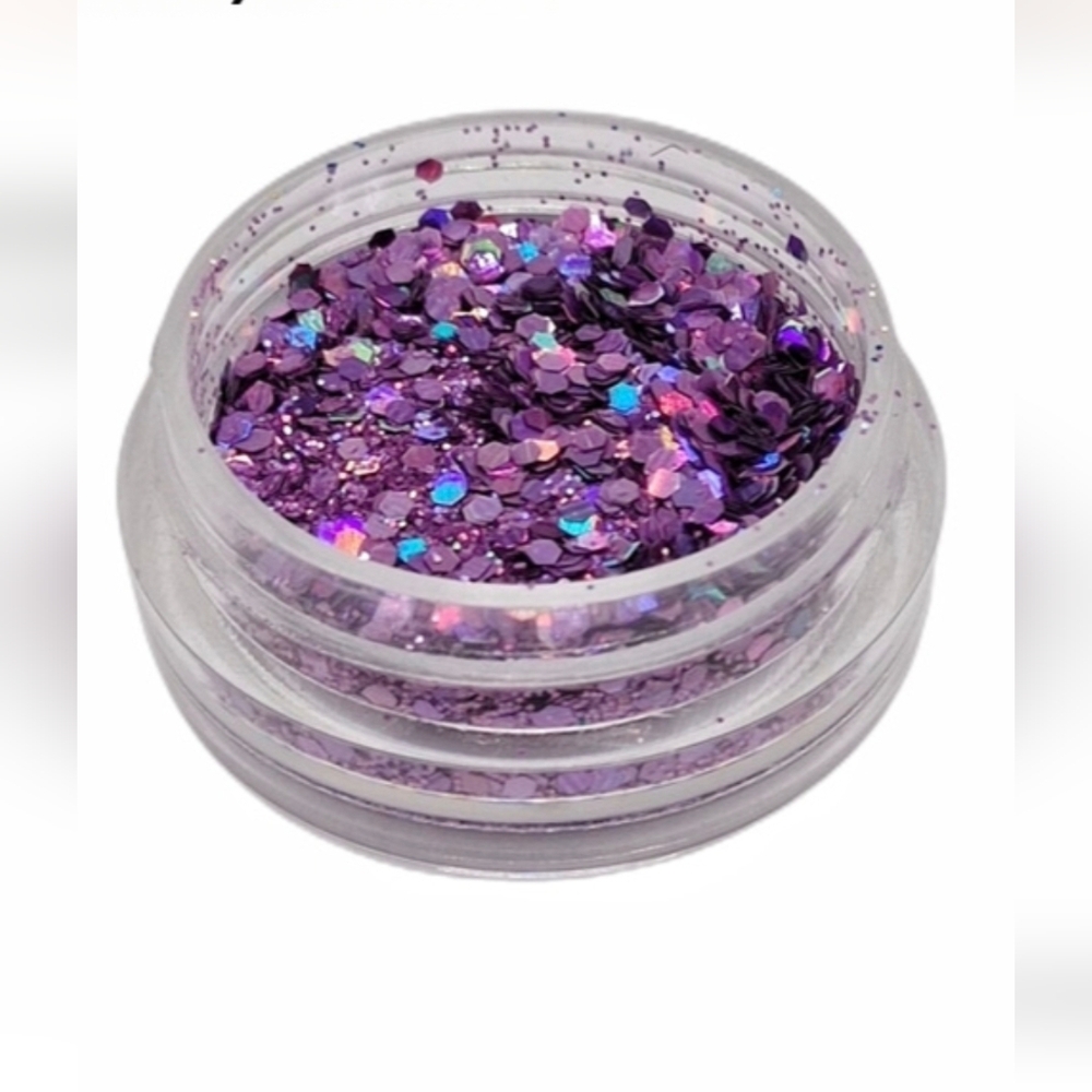 Purple Nail & Face Art Glitter